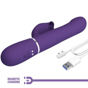High Tech-Zalin Rabbit Vibrator Pearls 4 in 1 Lila-Silikon, 7 · Vibratoren (Bild 7)