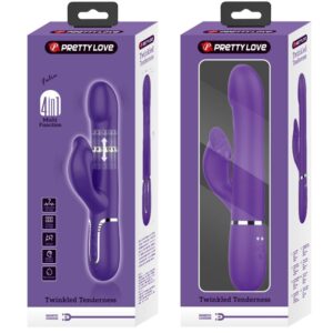 High Tech-Zalin Rabbit Vibrator Pearls 4 in 1 Lila-Silikon, 7 · Vibratoren (Bild 8)