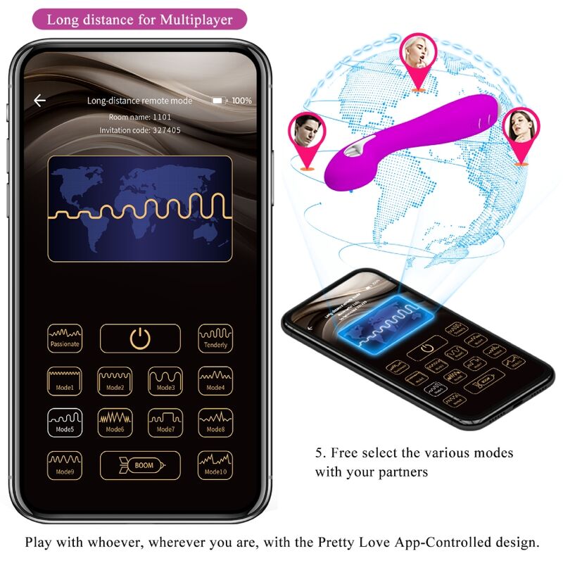 App Series-Hector Elektroshock Vibrator Free App Lila-Silikon · Vibratoren (Bild 6)