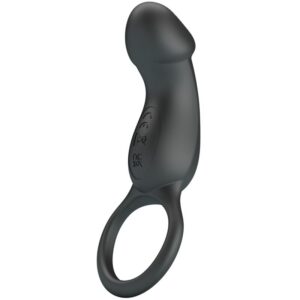 For Him-Trae Vibrierender Penisring Schwarz mit Stimulator-Silikon, 7 Stufen