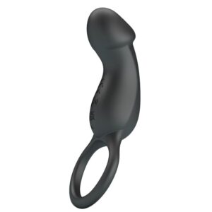 For Him-Ring Vibrator Schwarz mit Stimulator-Silikon, 7 Geschwindigkeiten · Sextoys (Bild 3)