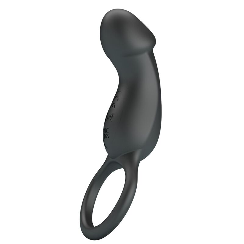 For Him-Ring Vibrator Schwarz mit Stimulator-Silikon, 7 Geschwindigkeiten · Sextoys (Bild 3)