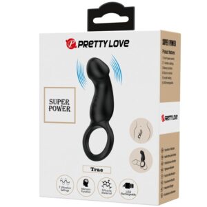 For Him-Ring Vibrator Schwarz mit Stimulator-Silikon, 7 Geschwindigkeiten · Sextoys (Bild 6)