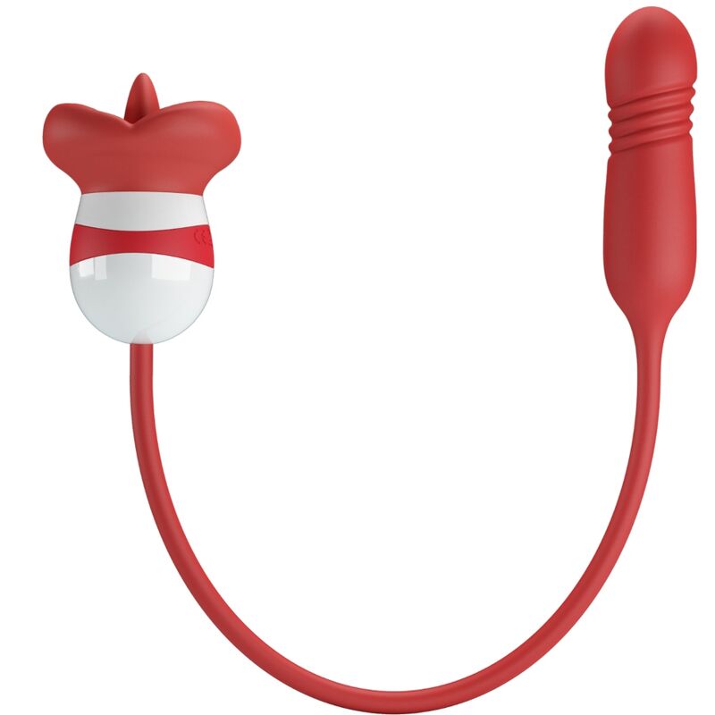 Fun Toys-Ashlynn Masturbator Oral Rot-Silikon, 5 Geschwindigkeiten · Vibratoren