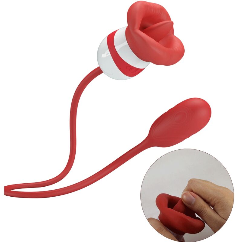 Fun Toys-Alyah Masturbator oral Rot-Silikon, 5 Geschwindigkeiten · Vibratoren (Bild 2)