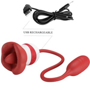 Fun Toys-Alyah Masturbator oral Rot-Silikon, 5 Geschwindigkeiten · Vibratoren (Bild 3)