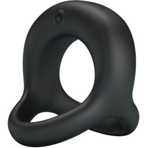 For Him-Elliott Vibrierender Penisring Schwarz-Silikon, 10 Stufen