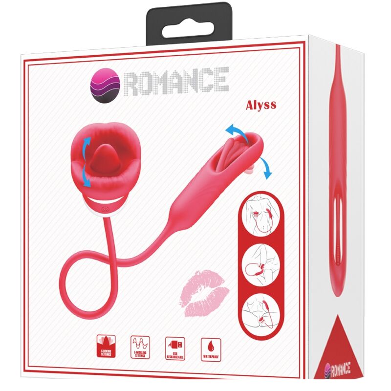 Romance-Alyss Masturbator oral Rot-Silikon, 5 Geschwindigkeiten · Vibratoren (Bild 7)