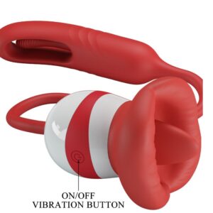 Romance-Alyss Masturbator oral Rot-Silikon, 5 Geschwindigkeiten · Vibratoren (Bild 5)