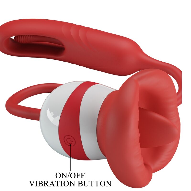 Romance-Alyss Masturbator oral Rot-Silikon, 5 Geschwindigkeiten · Vibratoren (Bild 5)
