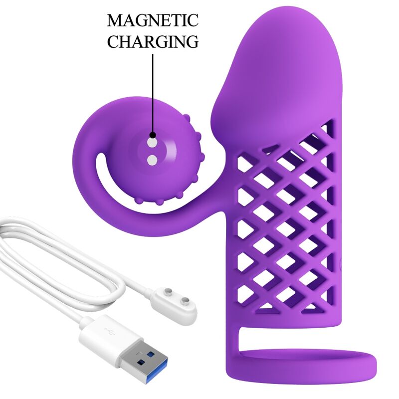 Romance-Harden Purple Penishülle Expandiert mit 10 Funktionen · Sextoys (Bild 8)
