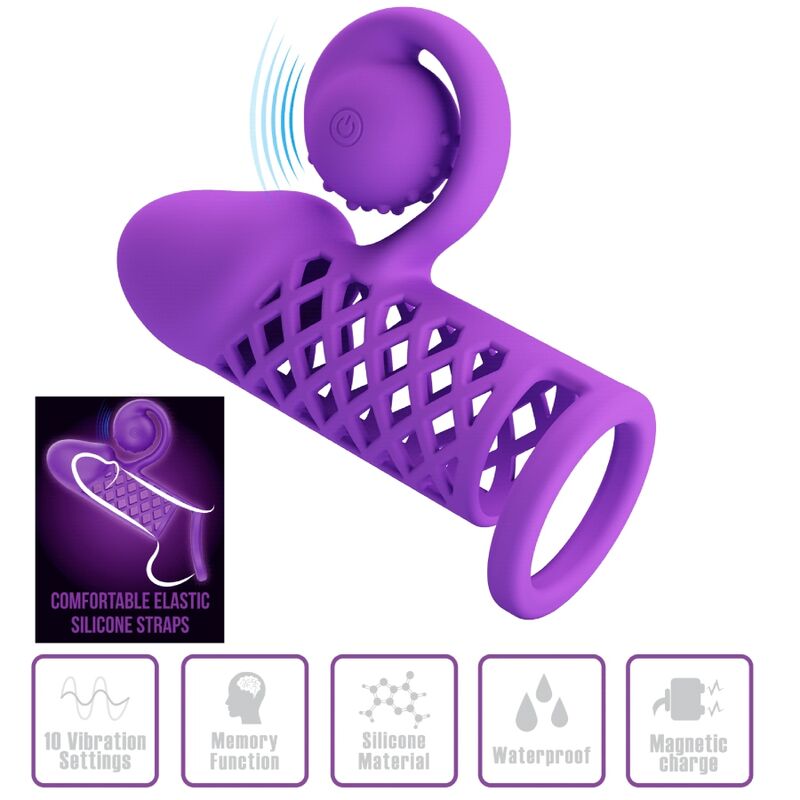 Romance-Harden Purple Penishülle Expandiert mit 10 Funktionen · Sextoys (Bild 2)