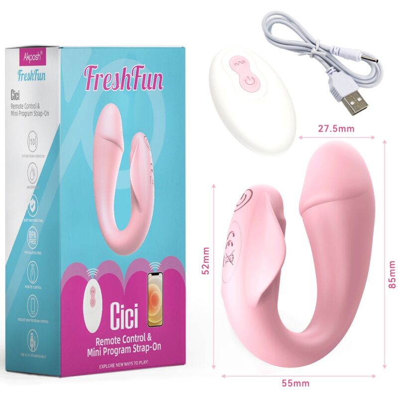 Armony-Freshfun Cici Strap-on Vibrator mit Fernbedienung · Vibratoren (Bild 3)