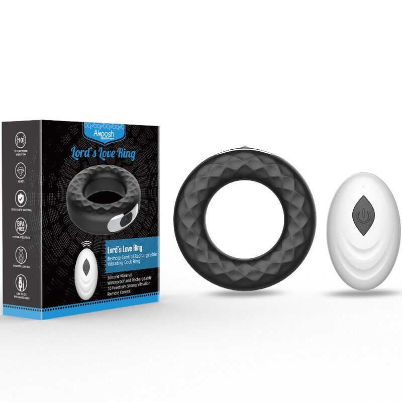 Armony-Lord’s Love Ring Vibrator mit Fernbedienung, Schwarz-Silikon · Sextoys (Bild 5)