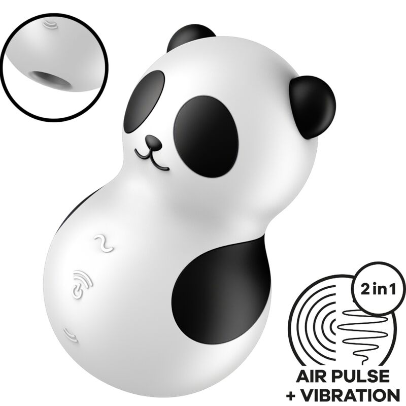 Satisfyer Air Pulse-Pocket Panda Stimulator und Vibrator Schwarz und · Vibratoren (Bild 7)