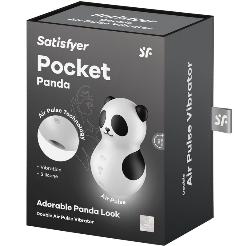Satisfyer Air Pulse-Pocket Panda Stimulator und Vibrator Schwarz und · Vibratoren (Bild 6)