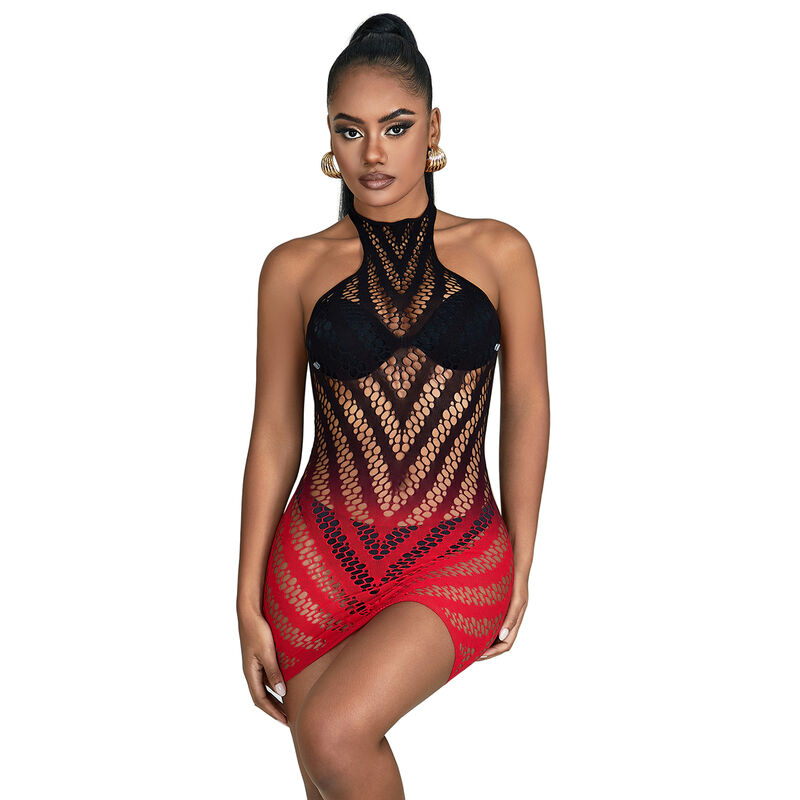 Subblime Dresses-952242 Kleid Elastisches Netz Degradé Rot · Spicy Dessous & Bodystockings (Bild 5)