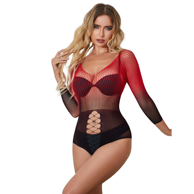 Subblime Dresses-952259 Elastisches Netzkleid mit langen Ärmeln · Spicy Dessous & Bodystockings