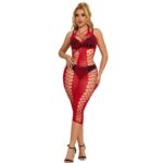 Subblime Dresses-952327 Langes Netzkleid Rot One Size · Spicy Dessous & Bodystockings