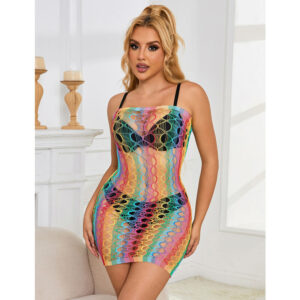 Subblime Dresses-952365 Kleid Netz Ausgeschnittene Schultern Regenbogen · Spicy Dessous & Bodystockings (Bild 8)