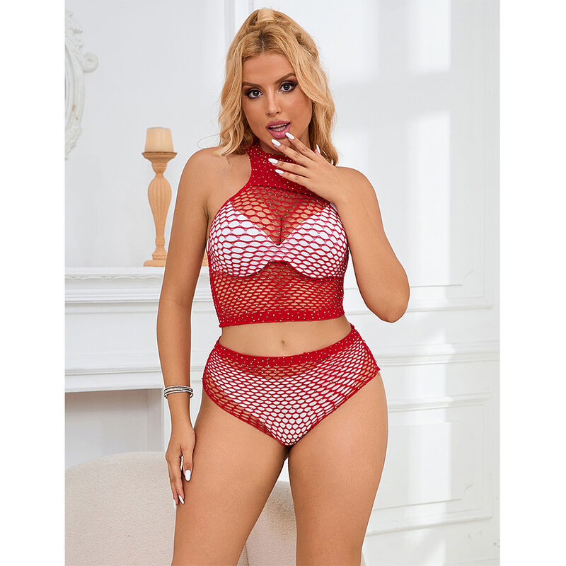 Subblime Sets-952402 Set Strass Rosa Netzwerk, One Size · Sexy Damen-Dessous (Bild 7)