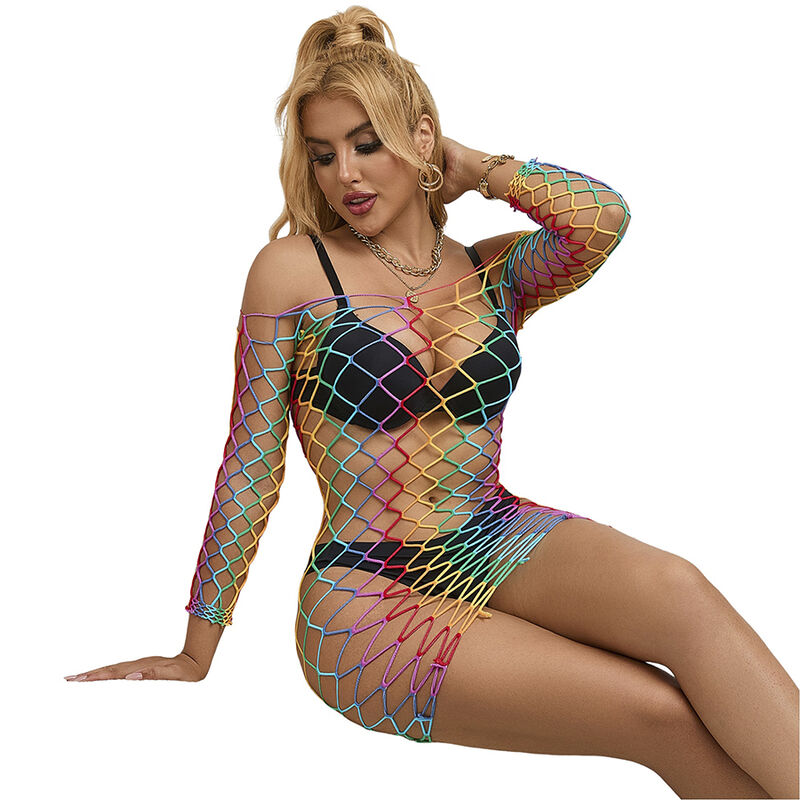 Subblime Dresses-952426 Kleid Ärmelkanal Lang Rainbow One Size · Spicy Dessous & Bodystockings (Bild 5)