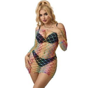 Subblime Dresses-952426 Kleid Ärmelkanal Lang Rainbow One Size · Spicy Dessous & Bodystockings (Bild 7)
