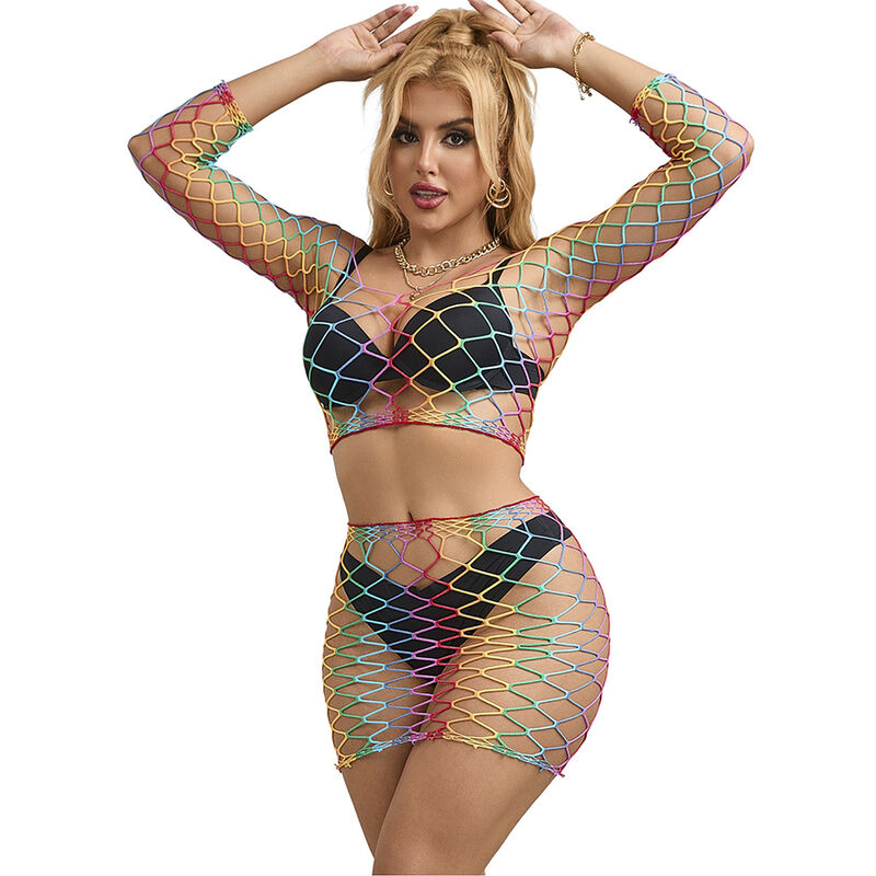 Subblime Sets-952440 Set 2 Teile Regenbogen-Shirt, Lange Ärmel One · Sexy Damen-Dessous