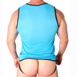Macho-Sport-T-Shirt Blau · Herrenunterwäsche (Bild 5)