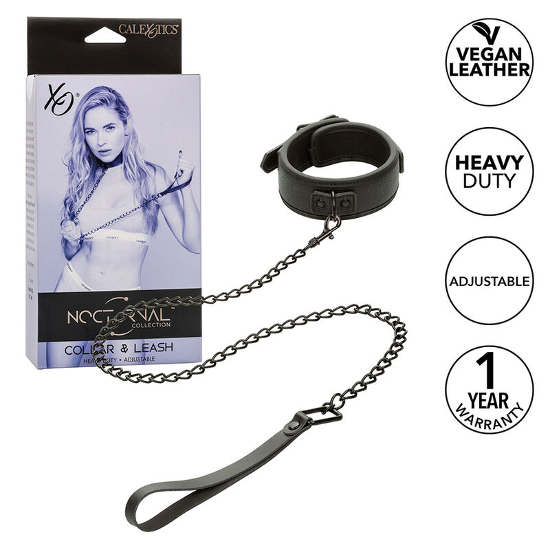 Calexotics-Nachtkette und Lederleine, verstellbar, Schwarz · Bondage & Handschellen (Bild 7)