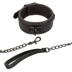 Calexotics-Nachtkette und Lederleine, verstellbar, Schwarz · Bondage & Handschellen