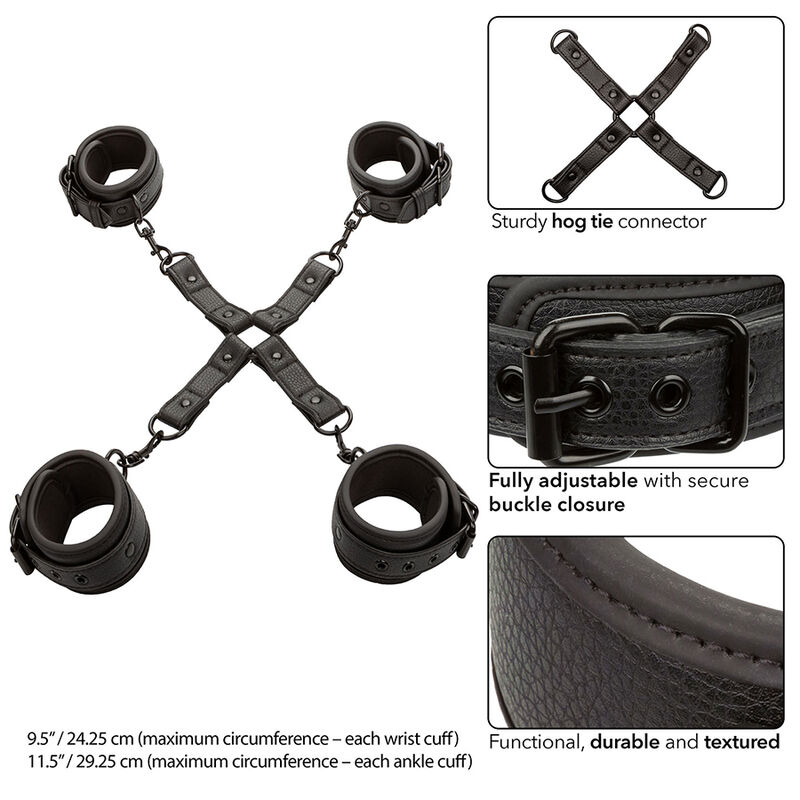 Calexotics-Nächtlicher Anschluss Hog Tie aus einstellbarer Leder Schwarz · Bondage & Handschellen (Bild 3)