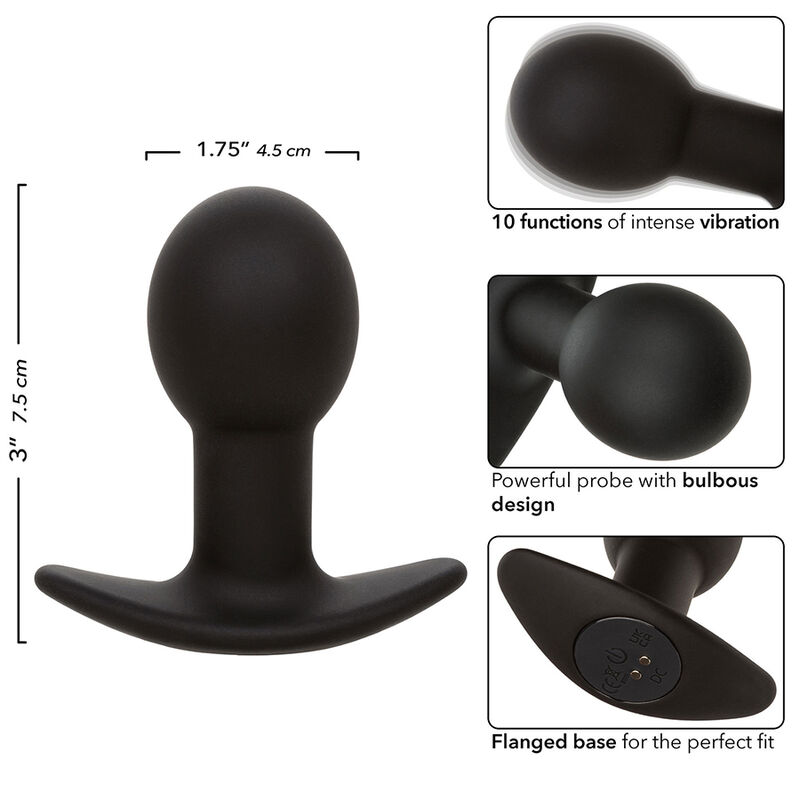 Calexotics-Rock Bottom Analplug 10 Vibrationen Silikon Schwarz-10 · Sextoys (Bild 6)