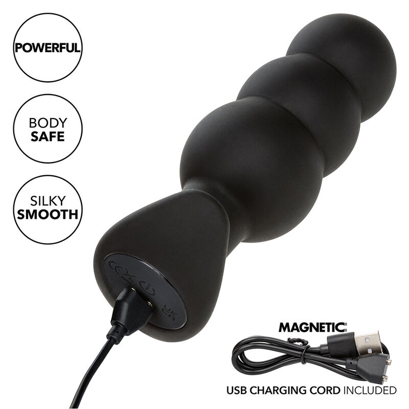 Calexotics-Rock Bottom Analplug mit Perline 10 Vibrationen Silikon · Sextoys (Bild 4)