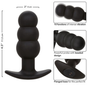 Calexotics-Rock Bottom Analplug mit Perline 10 Vibrationen Silikon · Sextoys (Bild 2)