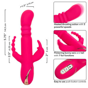 Calexotics-Jack Fantasy Vibrator Dreifach Kaninchen Erhitzt Rosa-7 · Vibratoren (Bild 8)