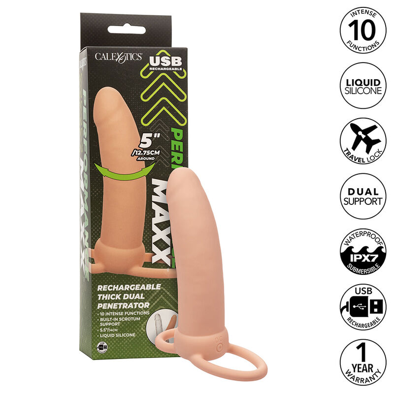 Calexotics-Maxx Thick Dual Penetrator 10 Nackt-Silikon-Schwingungen · Sextoys (Bild 2)