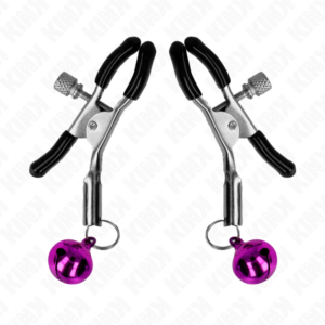 Kink Nipple Grip-Brustwarzenhalter mit Glocke Lila 6 cm-Metal · BDSM-Zubehör (Bild 5)