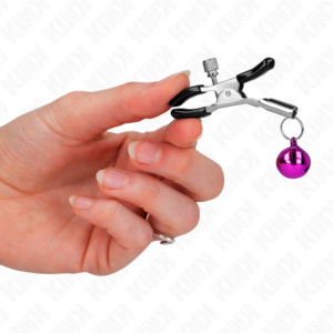 Kink Nipple Grip-Brustwarzenhalter mit Glocke Lila 6 cm-Metal · BDSM-Zubehör (Bild 4)