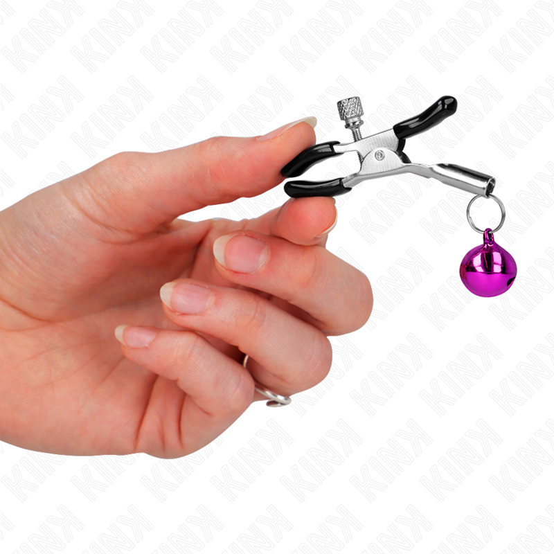 Kink Nipple Grip-Brustwarzenhalter mit Glocke Lila 6 cm-Metal · BDSM-Zubehör (Bild 4)