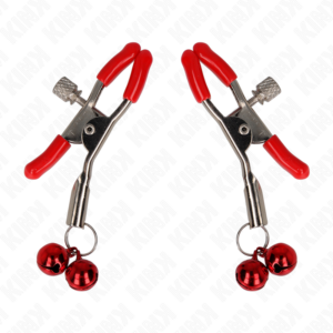 Kink Nipple Grip-Red Double Bell Nipple Clamp 6 cm-Metal · BDSM-Zubehör (Bild 5)