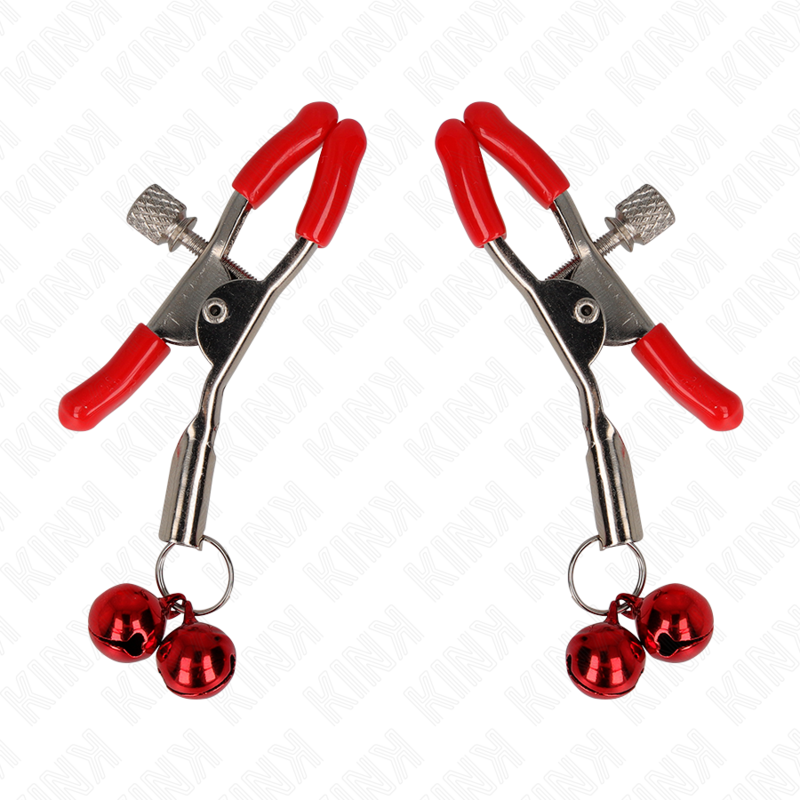 Kink Nipple Grip-Red Double Bell Nipple Clamp 6 cm-Metal · BDSM-Zubehör (Bild 5)