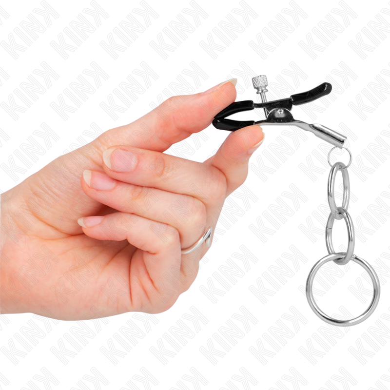 Kink Nipple Grip-3 O-Ring Brustwarzenhalter 6 cm-Metal · BDSM-Zubehör (Bild 2)