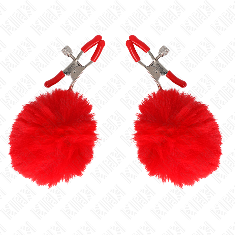 Kink Nipple Grip-Pinzetten für Titten mit Fellpompon · BDSM-Zubehör (Bild 2)