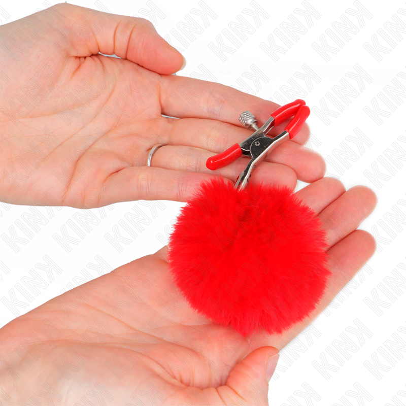 Kink Nipple Grip-Pinzetten für Titten mit Fellpompon · BDSM-Zubehör (Bild 3)