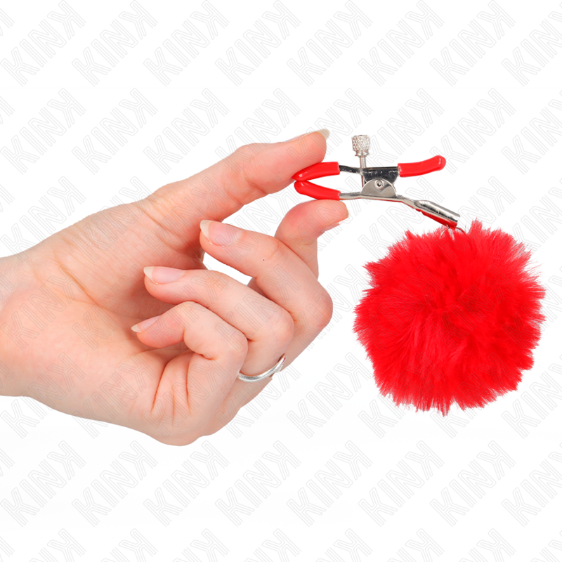 Kink Nipple Grip-Pinzetten für Titten mit Fellpompon · BDSM-Zubehör (Bild 4)