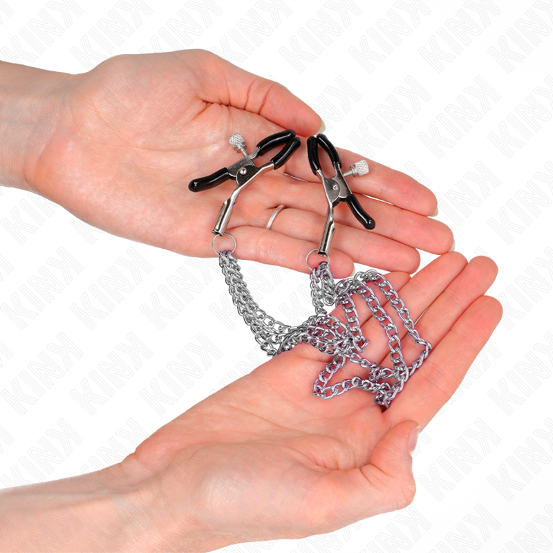 Kink Nipple Grip-Brustwarzen mit 3 Silberketten · BDSM-Zubehör (Bild 2)