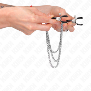 Kink Nipple Grip-Brustwarzen mit 3 Silberketten · BDSM-Zubehör (Bild 3)