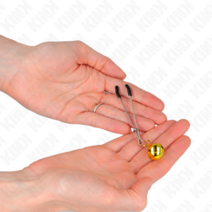 Kink Nipple Grip-Feine Brustwarzen mit Glocken-Gold · BDSM-Zubehör (Bild 3)