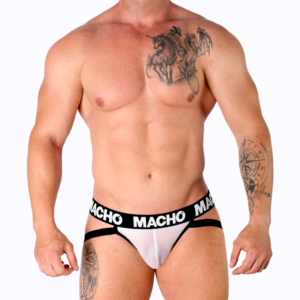 Macho Underwear-MX26X1 Weiß Netzwerk-Jock · Herrenunterwäsche (Bild 6)
